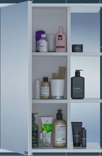 Зеркальный шкаф СанТа Ника 101084 50см левый фацет белый